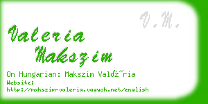 valeria makszim business card